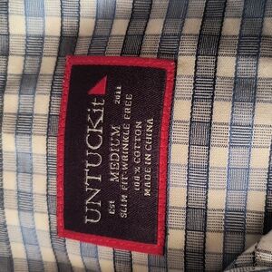 UNTUCKit Blue Checkered Men's Shirt Size M Slimfit EUC